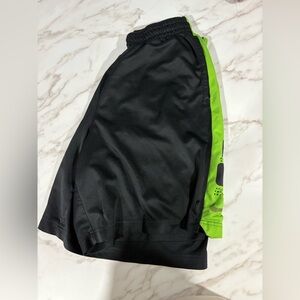 Nike Black and Green Athletic Shorts